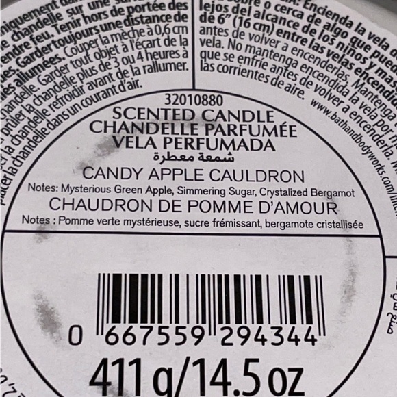 Bath & Body Works Candy Apple Cauldron Scented Candle 3 Wick Halloween Siren Lid - Picture 6 of 6